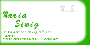 maria simig business card